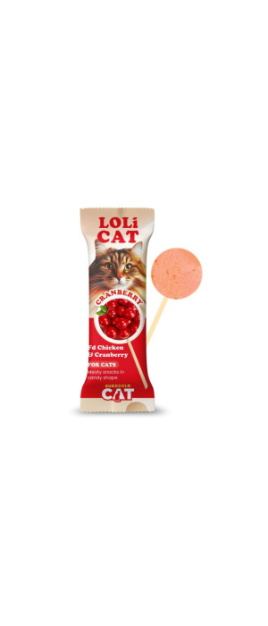 EUROGOLD CAT LOLİCAT KEDİ ÖDÜL LOLİPOP 1.5 GR KIZILCIKLİ - 15'Lİ .5